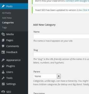 How to add categories in wordpress